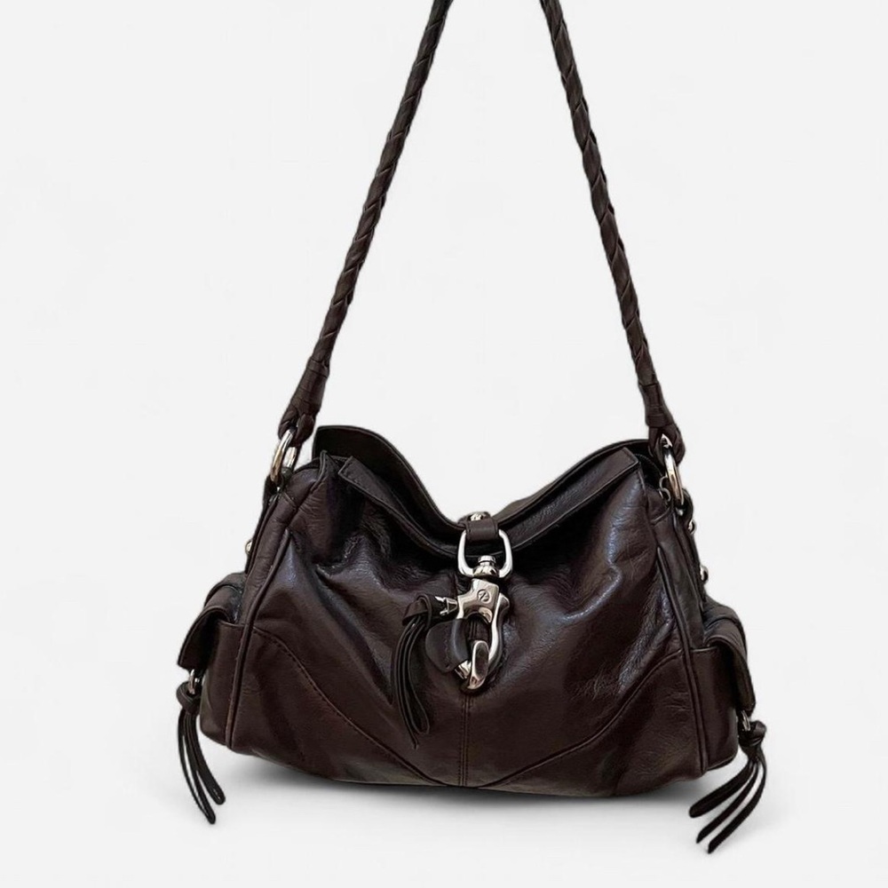 Francesco Biasia Dark Brown Italian Leather Handbag - Picture 6 of 7